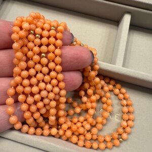 Vintage Italian Genuine Coral Bead Necklace